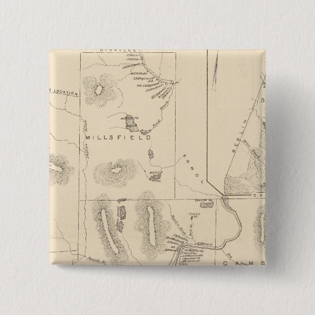 Bóton Quadrado 5.08cm Odell, Millsfield, Dummer, Cambridge (Frente)