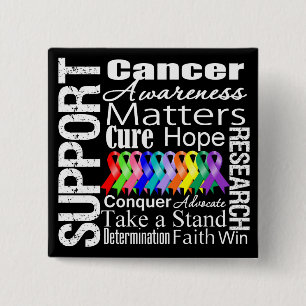 Bóton Quadrado 5.08cm Oferecer suporte a todos os Canceres