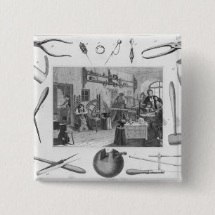 Bóton Quadrado 5.08cm Oficina e ferramentas principais da jóia, 1810