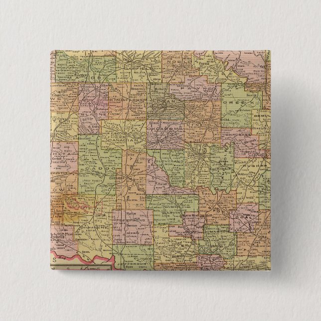 Bóton Quadrado 5.08cm Oklahoma (Frente)