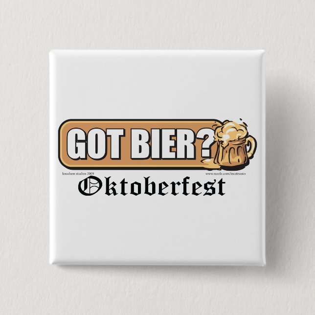 Bóton Quadrado 5.08cm Oktoberfest Tem Bier? (Frente)