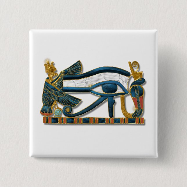 Bóton Quadrado 5.08cm Olho de Horus Pectoral (Frente)