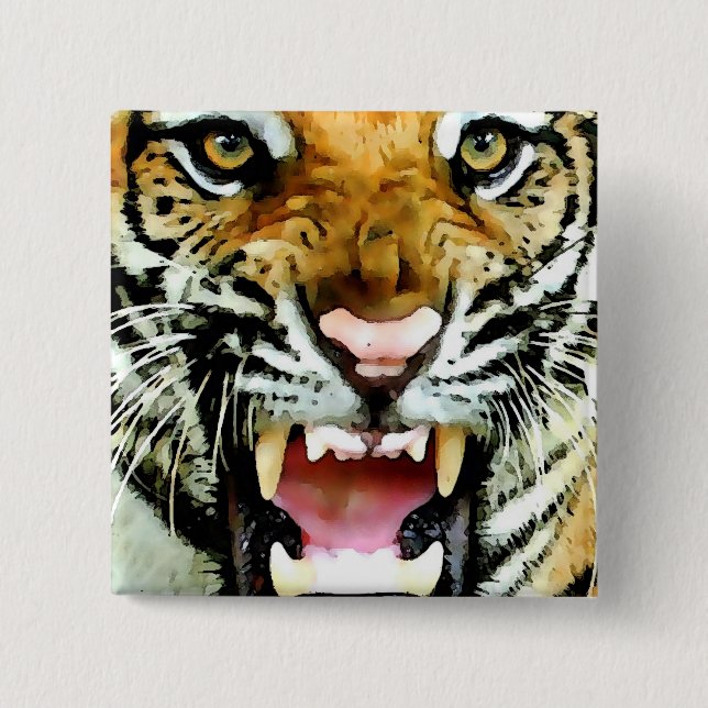 Bóton Quadrado 5.08cm Olhos de Tigre (Frente)