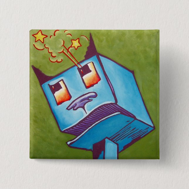 Bóton Quadrado 5.08cm Onça Pinback - o Woozy (Frente)