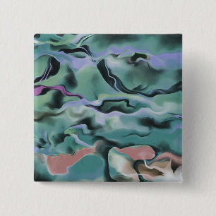 Bóton Quadrado 5.08cm Ondas Em Harmonia Acrílica Abstrato