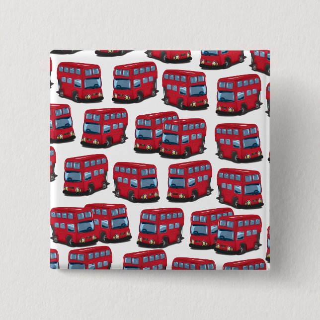 Bóton Quadrado 5.08cm Ônibus de Londres (Frente)