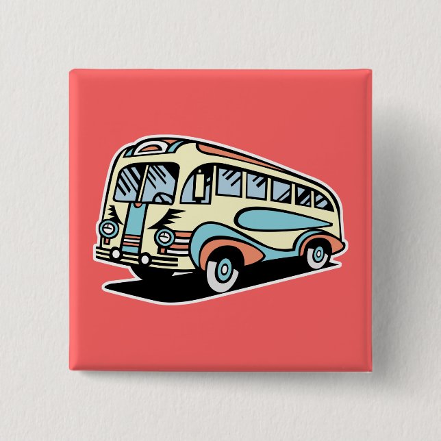 Bóton Quadrado 5.08cm ônibus elétrico (Frente)
