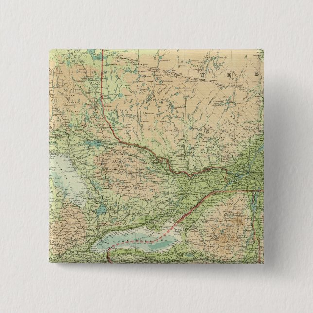 Bóton Quadrado 5.08cm Ontário e Quebec (Frente)