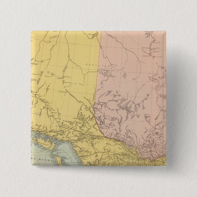 Bóton Quadrado 5.08cm Ontário, Quebec (Frente)