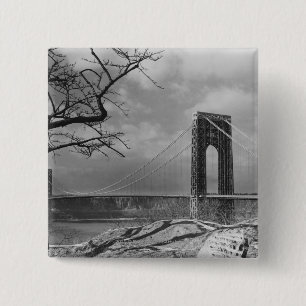 Bóton Quadrado 5.08cm Opinião B&W de ponte de suspensão