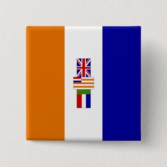 Bóton Quadrado 5.08cm Oranje-blanje-blou (Frente)