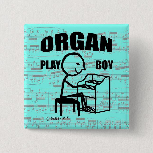 Bóton Quadrado 5.08cm Organ Play Boy (Frente)
