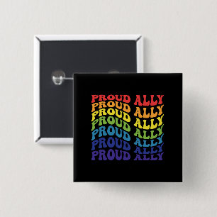 Bóton Quadrado 5.08cm Orgulho Ally   LGBTQ   ORGULHO GAY   Arco-íris