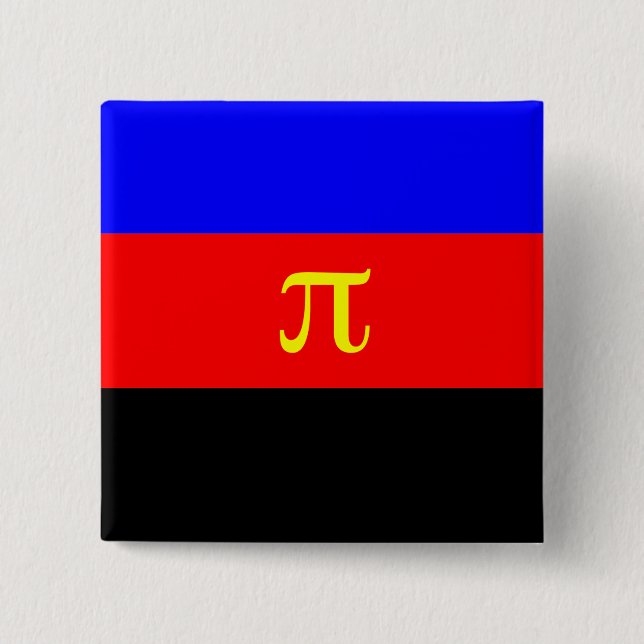 Bóton Quadrado 5.08cm Orgulho de Polyamorous (Frente)