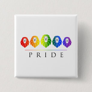 Bóton Quadrado 5.08cm Orgulho Gay de Leões - LGBT