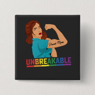 Bóton Quadrado 5.08cm Orgulho LGBT Inquebrantável Mãe Orgulhosa Gay Lésb