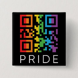 Bóton Quadrado 5.08cm Orgulho Rainbow QR Code LGBTQIA+