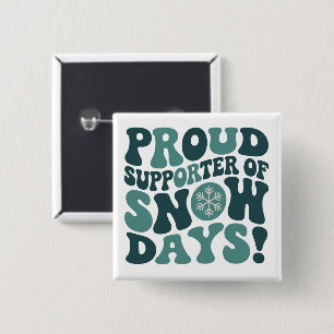 Bóton Quadrado 5.08cm Orgulhoso Apoiador De Dias De Neve Professor Natal