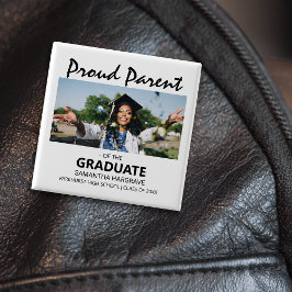 Bóton Quadrado 5.08cm Orgulhoso Pai ou Mãe do Graduado | Foto