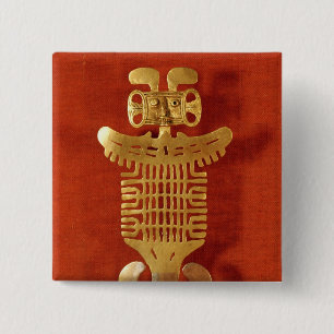 Bóton Quadrado 5.08cm Ornamento de Tolima sob a forma do humano-dirigido