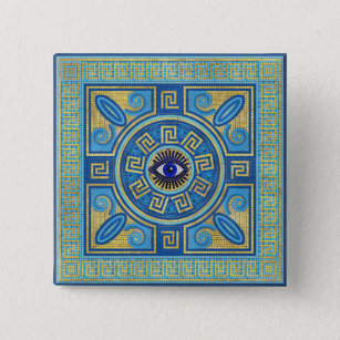 Bóton Quadrado 5.08cm ornamento do Azulejo do Mosaico mau