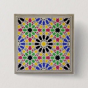 Bóton Quadrado 5.08cm Ornamento do mosaico no lado sul da corte de