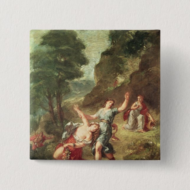 Bóton Quadrado 5.08cm Orpheus e Eurídice, primavera (Frente)