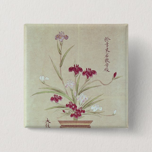 Bóton Quadrado 5.08cm Orquídeas (Frente)