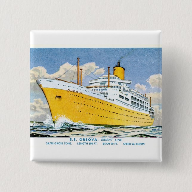 Bóton Quadrado 5.08cm Orsova da Linha Orient (Frente)