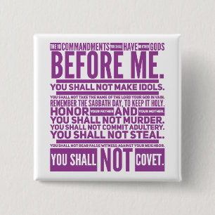Bóton Quadrado 5.08cm Os 10 Mandamentos - Botão Quadrado