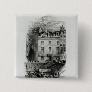 Bóton Quadrado 5.08cm Os alojamentos de Napoleon no Quai Conti, 1834-36