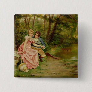 Bóton Quadrado 5.08cm Os amantes (óleo em canvas)