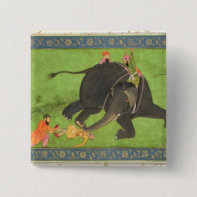 Bóton Quadrado 5.08cm Os assistentes salvam um homem caído de um ele (Frente)