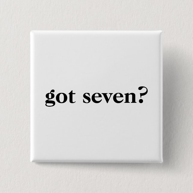 Bóton Quadrado 5.08cm os botões obtiveram sete? (Frente)