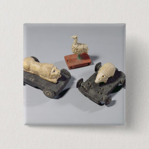 Bóton Quadrado 5.08cm Os brinquedos das crianças: um ouriço, um leão e