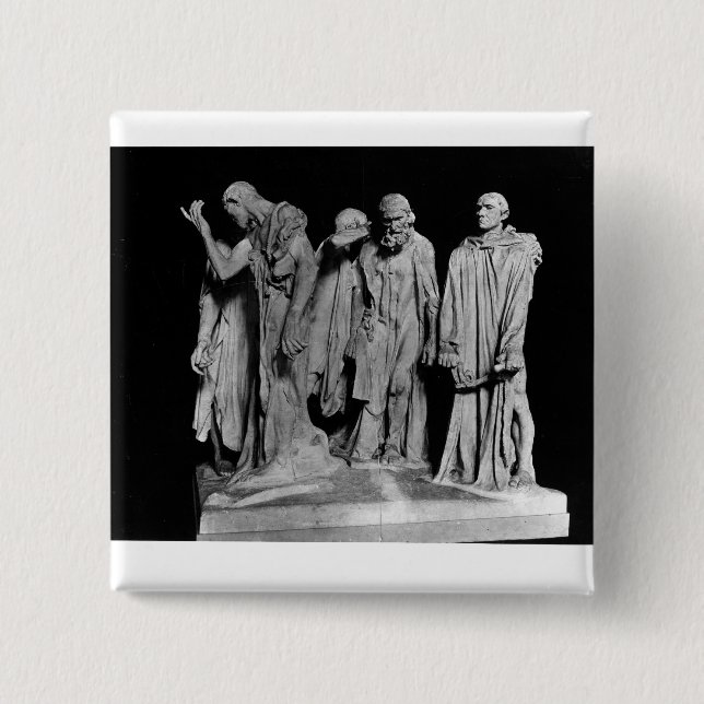Bóton Quadrado 5.08cm Os Burghers de Calais, 1889 (Frente)