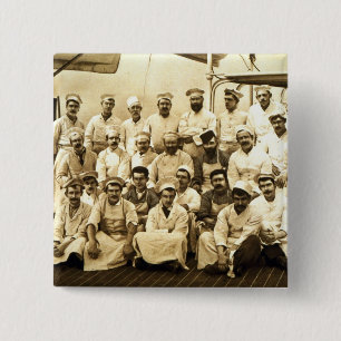 Bóton Quadrado 5.08cm Os cozinheiros do navio a bordo do R.M.S. Teutonic