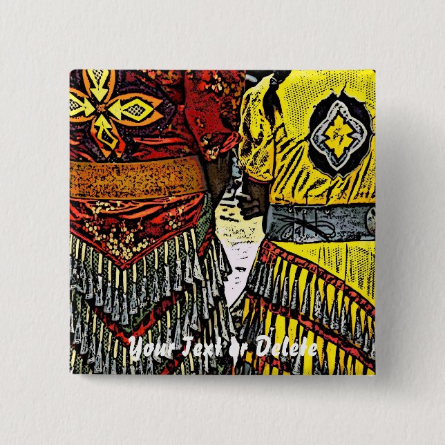 Bóton Quadrado 5.08cm Os dançarinos do tinir aprontam o botão (Frente)