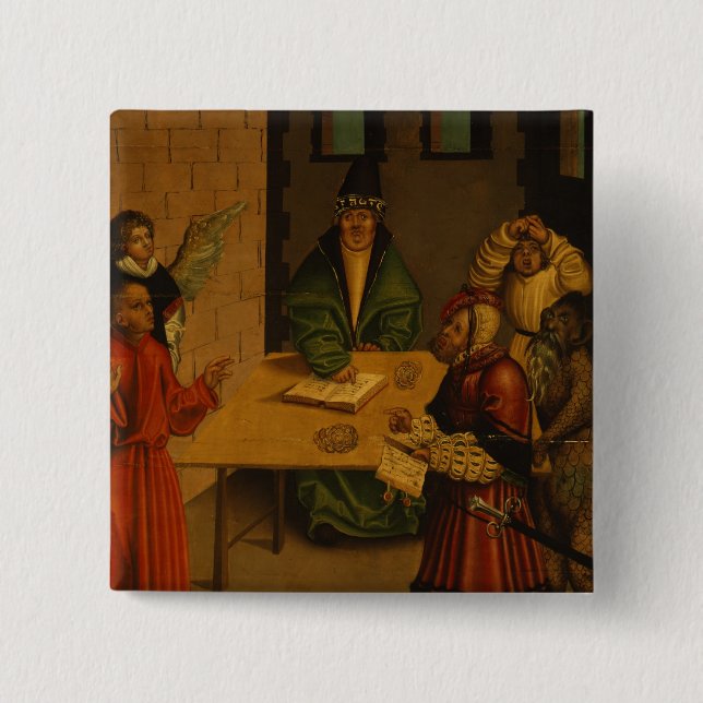 Bóton Quadrado 5.08cm Os dez mandamentos, 1516 (Frente)