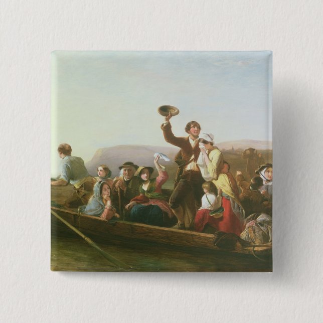 Bóton Quadrado 5.08cm Os emigrantes (Frente)