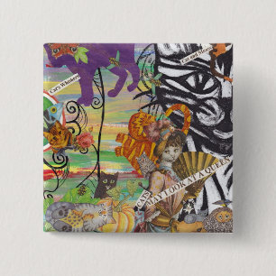 Bóton Quadrado 5.08cm Os gatos podem olhar um botão da rainha