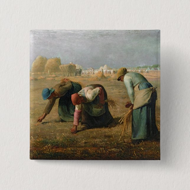 Bóton Quadrado 5.08cm Os Gleaners, 1857 (Frente)