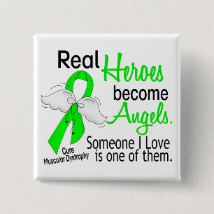 Bóton Quadrado 5.08cm Os heróis reais transformam-se distrofia muscular