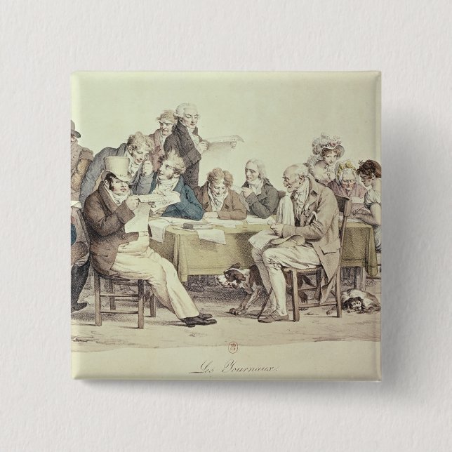 Bóton Quadrado 5.08cm Os jornais (Frente)