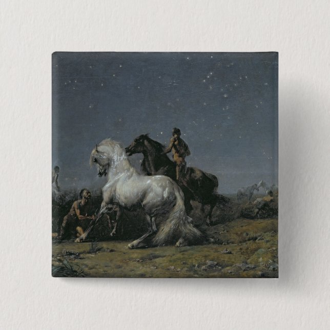 Bóton Quadrado 5.08cm Os ladrões do cavalo, século XIX (Frente)