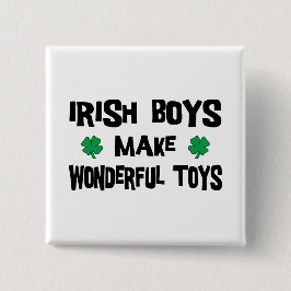 Bóton Quadrado 5.08cm Os meninos irlandeses fazem brinquedos