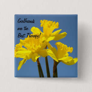 Bóton Quadrado 5.08cm Os namoradas são a melhor terapia! Daffodil dos