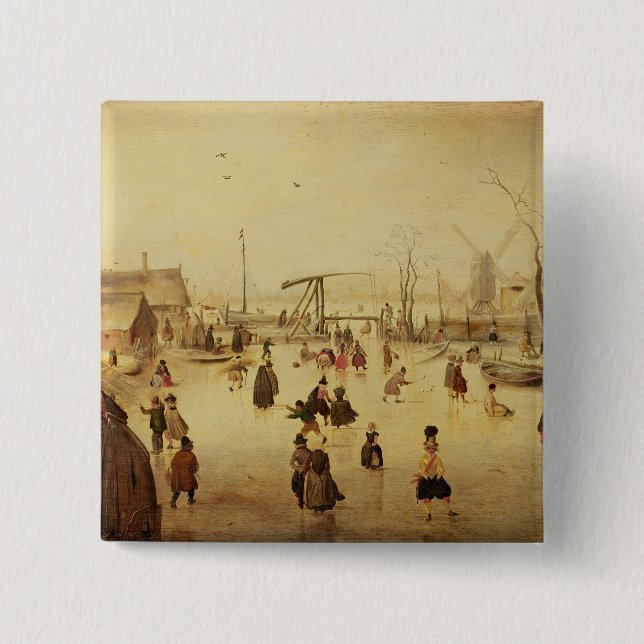 Bóton Quadrado 5.08cm Os prazeres do inverno (Frente)