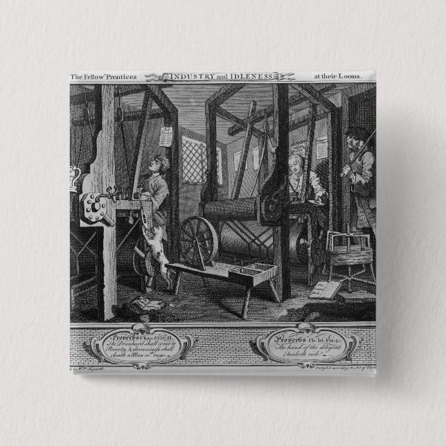 Bóton Quadrado 5.08cm 'Os Prentices companheiros em seus teares (Frente)