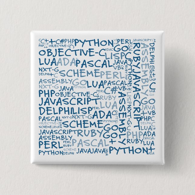 Bóton Quadrado 5.08cm Os programadores têm habilidades de programação (Frente)